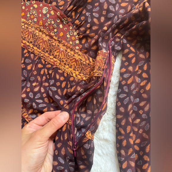 Ulla Johnson Brown and Orange Patterned Dress - Picture 4 of 13